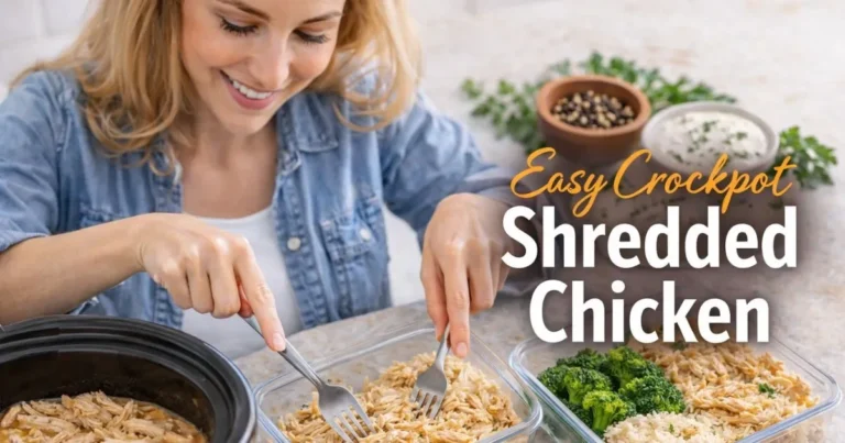 crockpot shredded chicken cooked until tender and ready to shred
