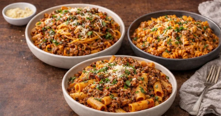 tasty ground beef pasta dishes served in bowls